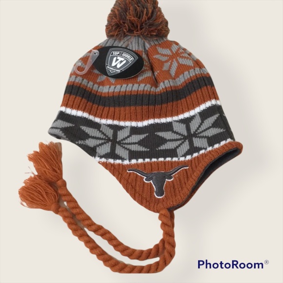 🆕 Longhorn fleece lined Pom Pom hat - Picture 2 of 7